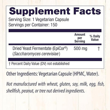 Healthy Origins EpiCor (Immune Protection), 500 mg - Plant-Based Immune Support Capsules - Gluten-Free & Non-GMO Supplement - 150 Veggie Caps