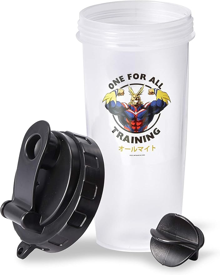 JUST FUNKY My Hero Academia All Might Training Gym Shaker Bottle | Perfect For Protein Shakes, Pre & Post-Workout Blends, & More | Includes Mixing Ball