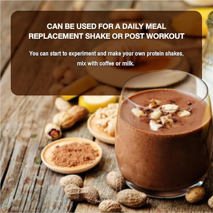 Health & Well Plant-Based Protein Powder, Contains Three Vegan proteins and Eight Different Super Fruits (Chocolate)