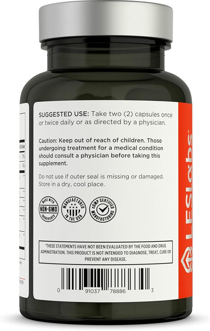 LES Labs Liver Support – Promotes Healthy Liver Function, Glutathione Production & Detoxification – Milk Thistle, NAC, ALA & Dandelion Extracts – Non-GMO Supplement – 90 Capsules