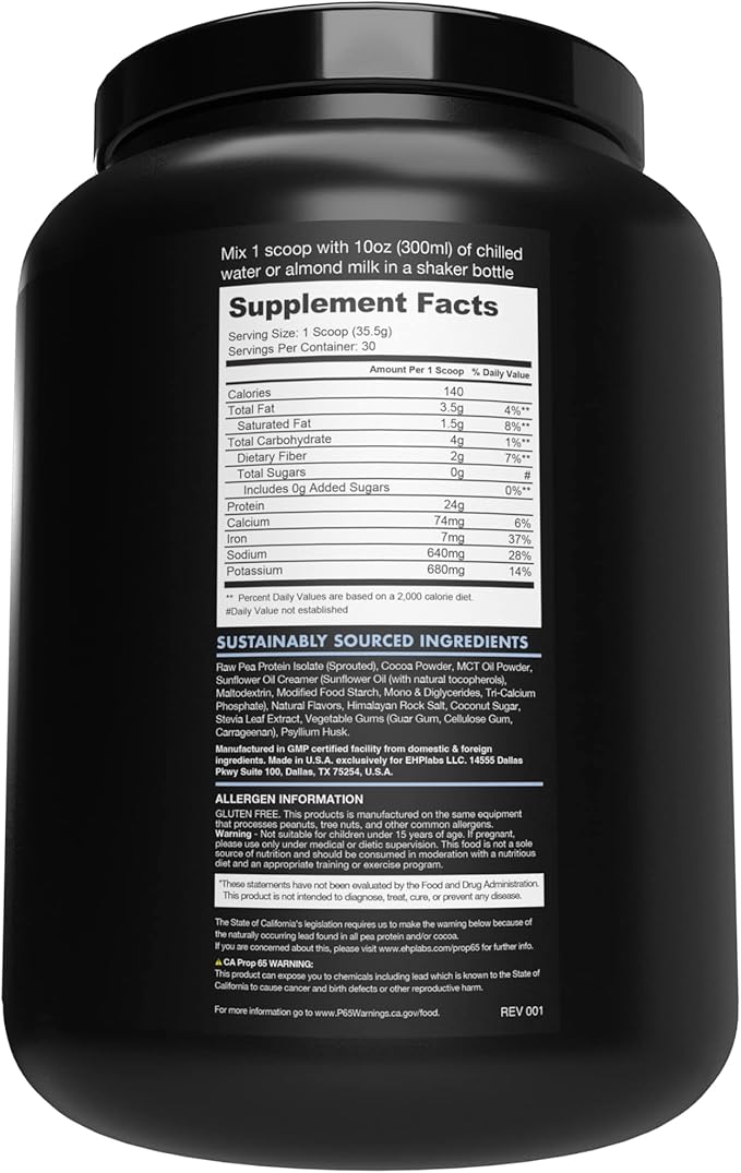 Blessed Vegan Protein Powder - Plant Based Protein Powder Meal Replacement Protein Shake, 23g of Pea Protein Powder, Dairy Free, Gluten Free, Soy Free, No Sugar Added, 30 Servings (Cookies & Cream)