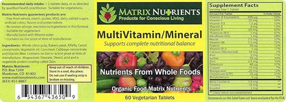 MULTIVITAMIN - Mineral - 100% Organic, Whole Food, Complete MultiVitamin - Great for Daily Health, Lifestyle and More: Vitamin A, Vitamin C, Vitamin D, Vitamin E and Much More! Vegan Tablets (60ct)