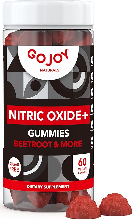 Vegan Sugar Free Nitric Oxide Gummies with Beet Root, L-Citrulline, Hawthorn Berry, Pine Bark - Nitric Oxide Supplements for Men & Women (60 Count)