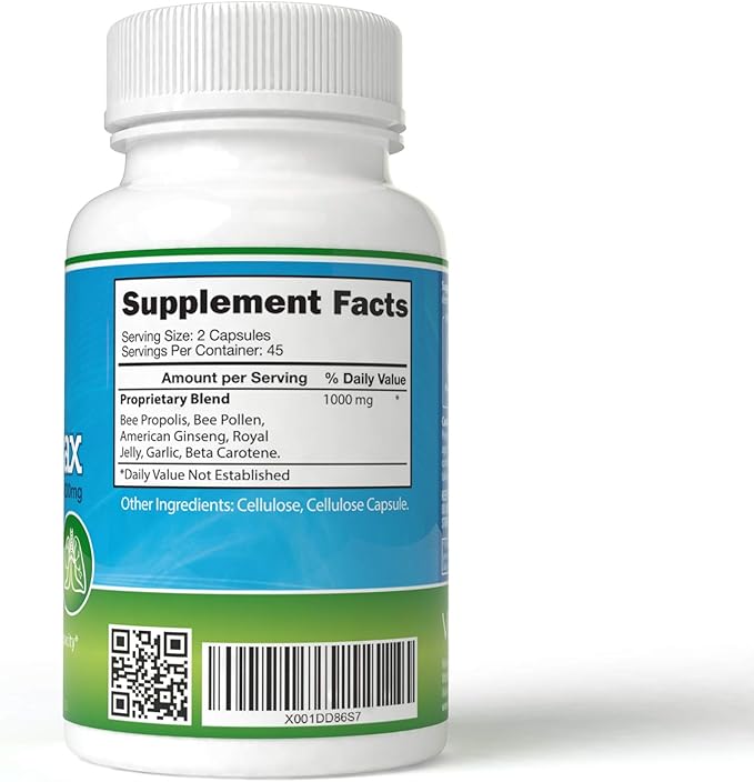 Lung Care Max, Special Antioxidant Formula with American Ginseng, Bee Propolis, and Royal Jelly (90 Capsules)