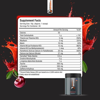 Proven4 Pre Workout Powder for Men and Women with Creatine - Beta Alanine - Caffeine NSF Certified preworkout Energy Supplement Chery Limeade 30 Servings