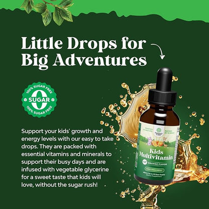 Liquid Multivitamin for Kids Immunity Support - Yummy Toddler Multivitamin Supplement with a C D3 E B6 and D3 Liquid Vitamins for Kids of All Ages - High Absorption Kids Liquid Multivitamin (3 Pack)