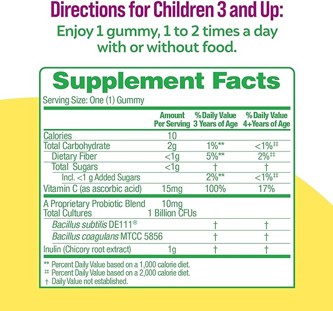 Culturelle Daily Probiotic for Kids + Veggie Fiber Gummies (Ages 3+) - 60 Count - Digestive Health & Immune Support – Berry Flavor with a Vitamin C Boost