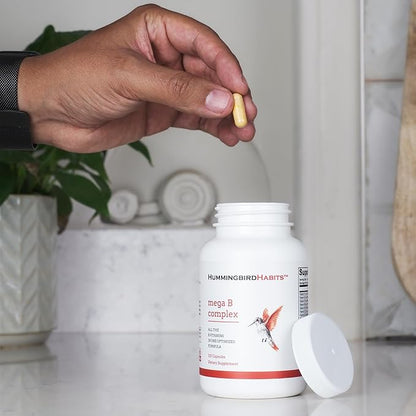 Mega B Complex, B Vitamin Supplement for Immune Support, Nerve Function & Normal Energy Metabolism, Contains Myo-Inositol & Choline for Antioxidant Support, 120 Vegan Capsules