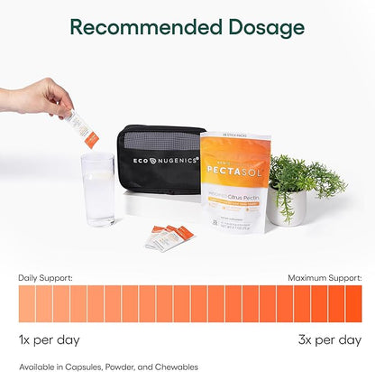 EcoNugenics PectaSol Modified Citrus Pectin – 15 5g Lime Stick Packs – Total-Body Health Supplement to Support Heart,Immune System, Inflammation Response & Aging + Maintain Healthy Galectin-3 Levels