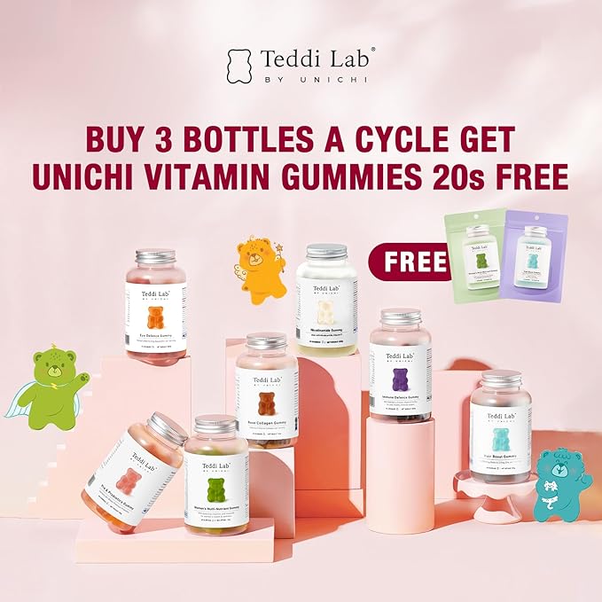 Unichi Women’s Multi-Nutrient Gummy 20 Count, 18 Essential Vitamins & Minerals Specially Designed for Women to Improve Overall Vitality, Non-GMO, Lime Flavour