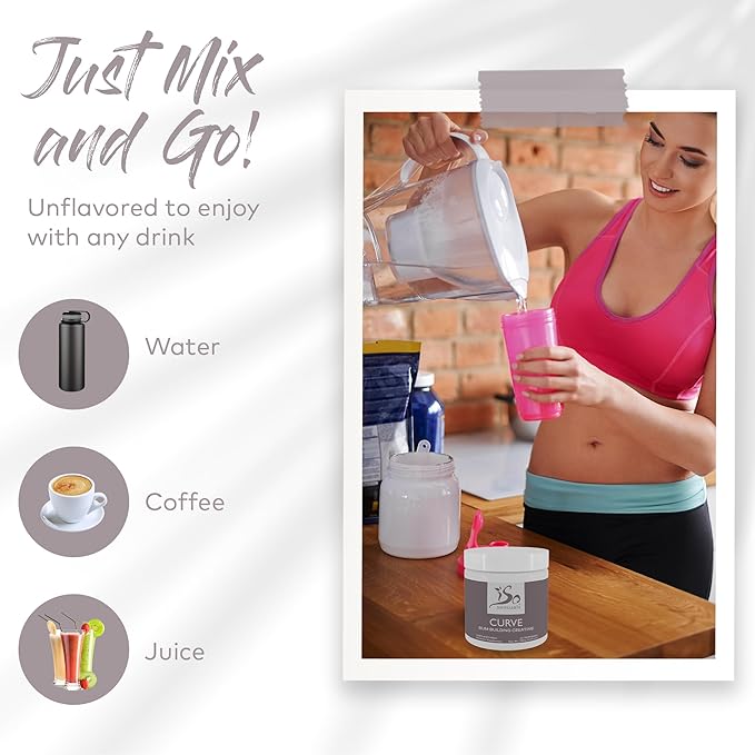 Curve Bum Building Creatine - Micronized 200 Mesh for Smooth Muscle Builder for Women, Creatine Women Enhancer, Energy Supplement for Booty Gains. 30 Unflavored Perfect Peach Servings