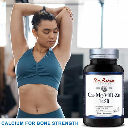 Dr. Brian Calcium Supplement Supports Bone Strength, Calcium Magnesium Zinc with Vitamin D3 & Multiminerals Help Joint Teeth Health, Magnesium Supplement, Non-GMO, Soy and Gluten Free (90 Tablets)