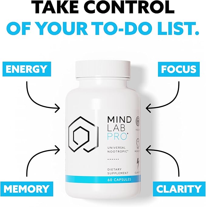 Mind Lab Pro® Universal Nootropic™ Brain Booster Supplement for Focus, Memory, Clarity, Energy - 60 Capsules - Plant-Based, Naturally Sourced Memory Vitamins for Better Brain Health