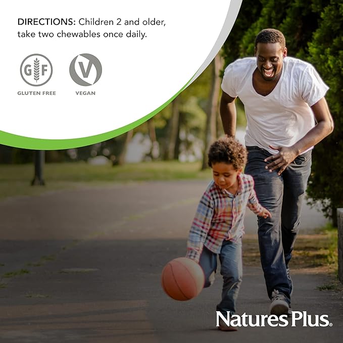 Natures Plus Animal Parade Children's Chewable Multivitamin - Orange Flavor - 90 Animal-Shaped Tablets - Promotes Health & Well-Being - Vegetarian, Gluten Free - 45 Servings