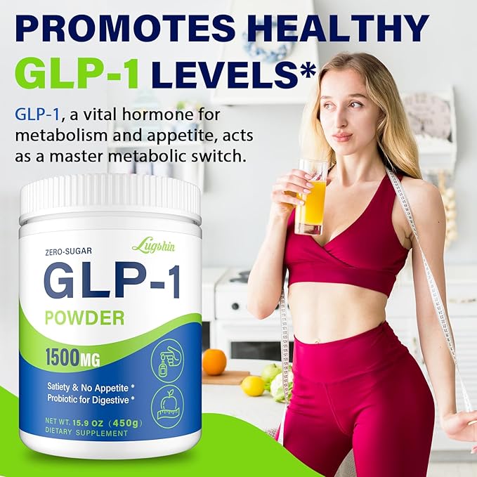 GLP-1 Supplement, GLP1 Supplements Women, GLP-1 Powder 1500MG with Akkermansia Muciniphila Probiotic & High Fiber, Naturally Support GLP-1 Support for Energy, Digestion, Gut, Overall Health, No Sugar