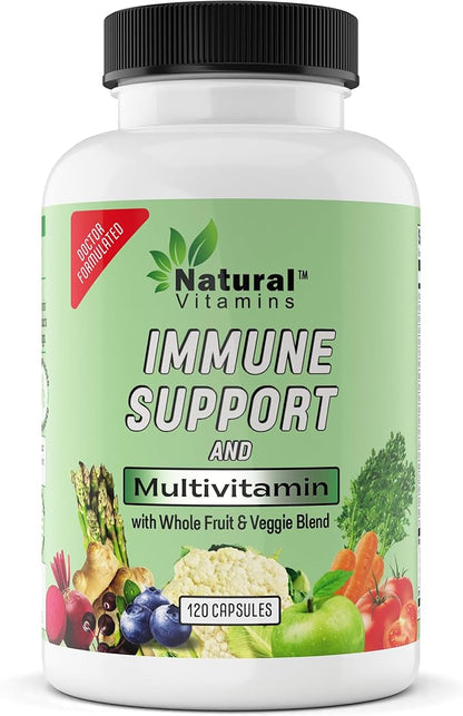 Immune Support Multivitamin with Fruits & Veggies - Complete Daily Health Support - Antioxidant-Rich, Packed with Vitamins and Minerals - Naturally Enhances Immunity