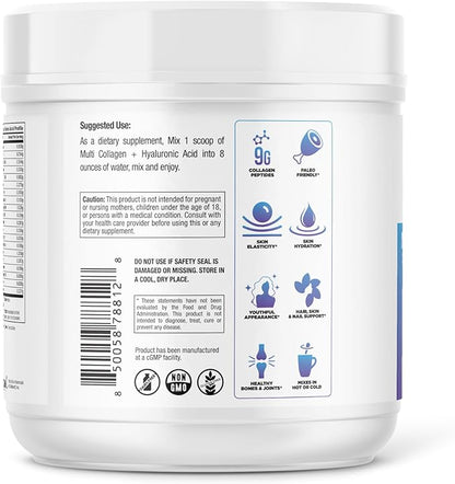 DR. EMIL NUTRITION Multi Collagen Peptides Plus - Peppermint Tea Flavor | 9g Collagen + Hyaluronic Acid | Skin, Hair, Nails & Joint Support | Paleo & Keto-Friendly, Non-GMO, 390g