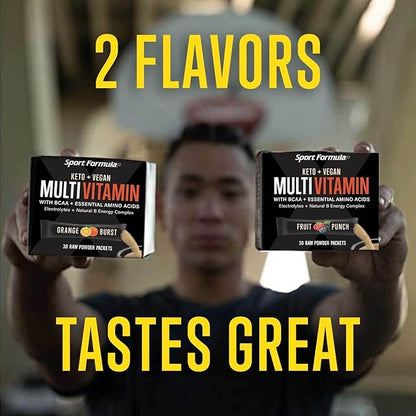 Liquid Multivitamin Drink Mix Vitamin Powder BCAA Won't Upset Your Stomach Daily Keto MultiVitamin for Men and Women Amino Acid Powder Fruit Punch Packet Multivitamin Powder Electrolytes