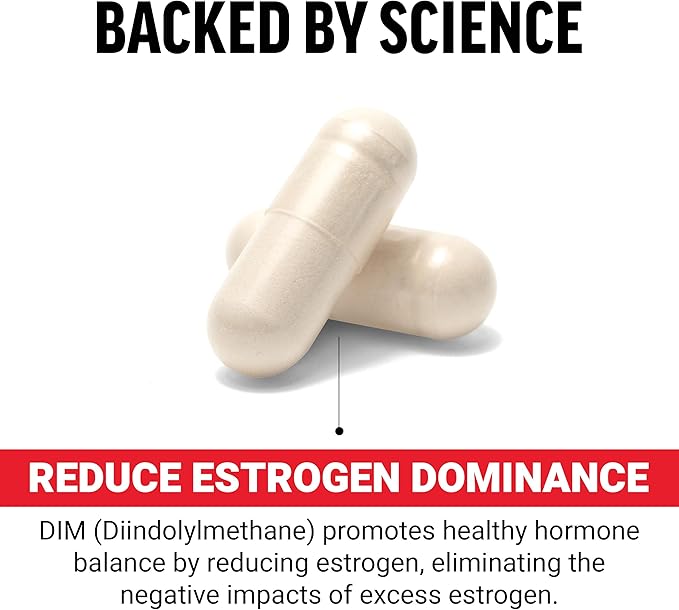 Force Factor DIM Pills to Decrease Estrogen in Men, Diindolylmethane Supplement with Key Natural Ingredients and Superior Absorption, Diindolylmethane 300mg, Works Fast, 30 Capsules