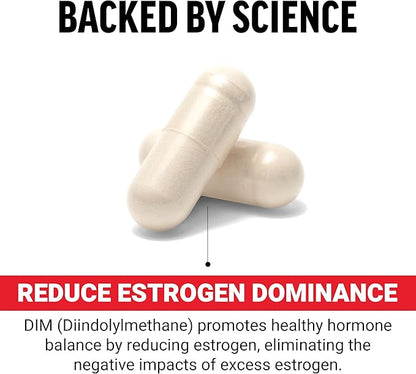 Force Factor DIM Pills to Decrease Estrogen in Men, Diindolylmethane Supplement with Key Natural Ingredients and Superior Absorption, Diindolylmethane 300mg, Works Fast, 30 Capsules