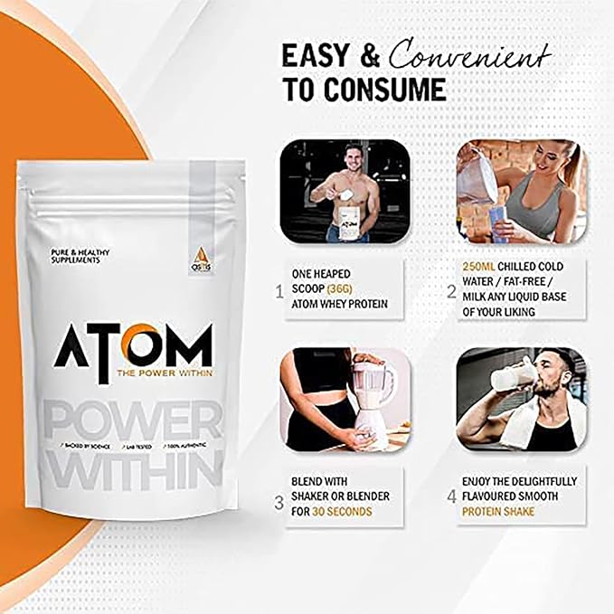 Asitis Nutrition AS-IT-is Atom Whey Protein 1kg/35.2 Oz with Digestive Enzymes | USA Labdoor Certified for Accuracy & Purity | Cafã© Latte Flavor | 27g Protein Cross-Flow Microfiltered Gluten-Free