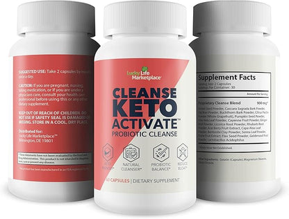 CLEANSE KETO ACTIVATE - KETO CLEANSE FOR WOMEN & MEN - HELP FLUSH TOXINS & IMPURITIES - PROMOTE REGULARITY - AID DIGESTION & DETOX - KETO CLEANSE & DETOX - SUPPORT HEALTHY BODY FUNCTION - BOOST ENERGY