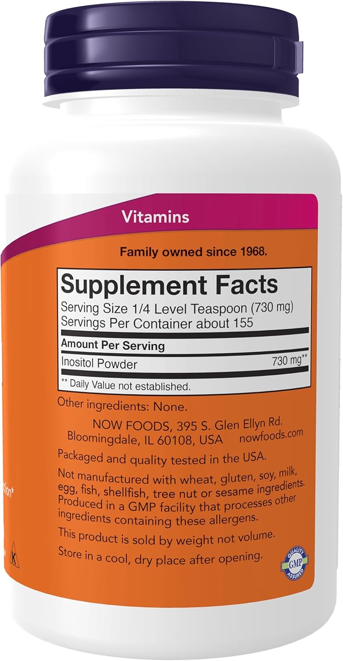 NOW Foods Supplements, Inositol Powder, Neurotransmitter Signaling*, Cellular Health*, 4-Ounce