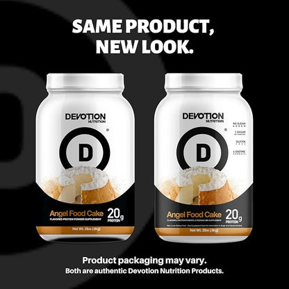 Devotion Nutrition Protein Powder Blend | Gluten Free, Keto Friendly, No Added Sugars | 1g MCT | 20g Whey & Micellar Protein | 2lb Tub (Brownie Batter)
