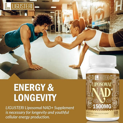 NAD Supplement 1500MG, Liposomal NAD+ Supplement with TMG, 98%+ Absorption, Pure NAD Plus, Non-GMO Aging Defense, Cellular Energy, Heart & Brain Function, Longevity, 360 Softgels