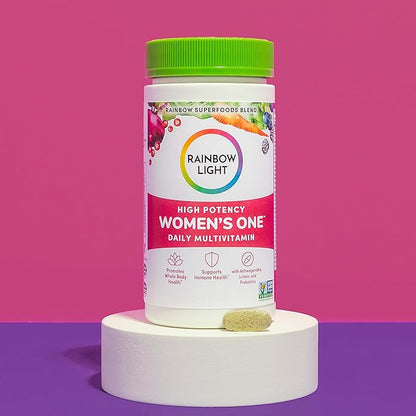 Rainbow Light Womens One High-Potency Daily Multivitamin, Womens Multivitamin Provides High-Potency Immune Support, With Vitamin C, Biotin and Ashwagandha, Vegetarian, 30 Count