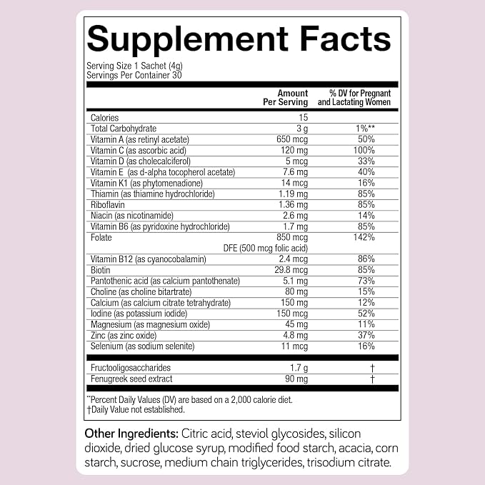 Biostime Mamabiotic Fenugreek Lactation Supplement + Energy Vitamin Complex | Lactation & Breastfeeding Support Multivitamin | Vitamins B, Zinc, FOS Prebiotic | 30 Satchets