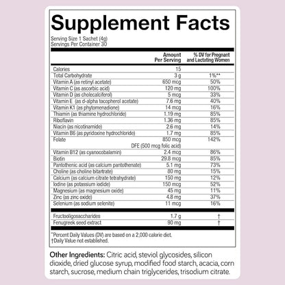 Biostime Mamabiotic Fenugreek Lactation Supplement + Energy Vitamin Complex | Lactation & Breastfeeding Support Multivitamin | Vitamins B, Zinc, FOS Prebiotic | 30 Satchets