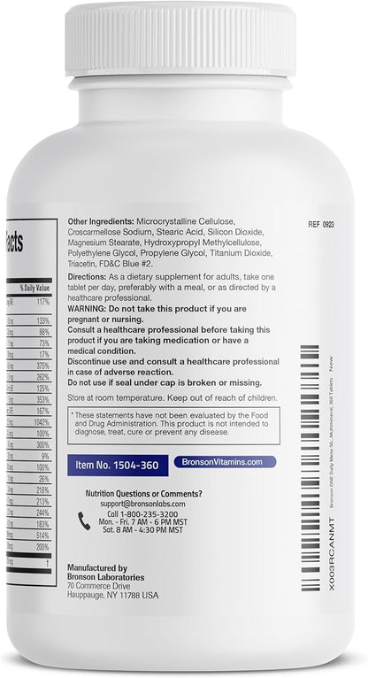 Bronson ONE Daily Mens 50+ Complete Multivitamin Multimineral, 360 Tablets