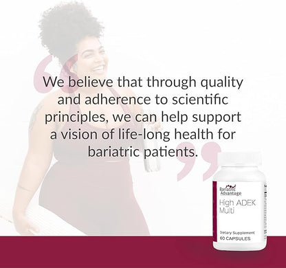 Bariatric Advantage High ADEK Multi - for Bariatric Surgery Patients - Multivitamin with Vitamins A, D, E, K & Trace Minerals - 100%+ DV of ADEK - 60 Capsules