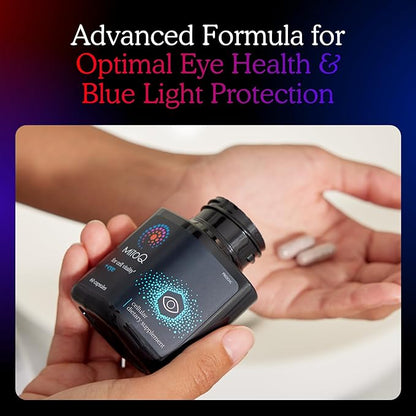 MitoQ +Eye Advanced CoQ10 Antioxidant - Contains Mitoquinol Mesylate, Lutein, Zeaxanthin, Bilberry, Maritime Pine Bark - Supports Eye Health, Blue Light Filtration & Cell Vitality (60 Capsules)