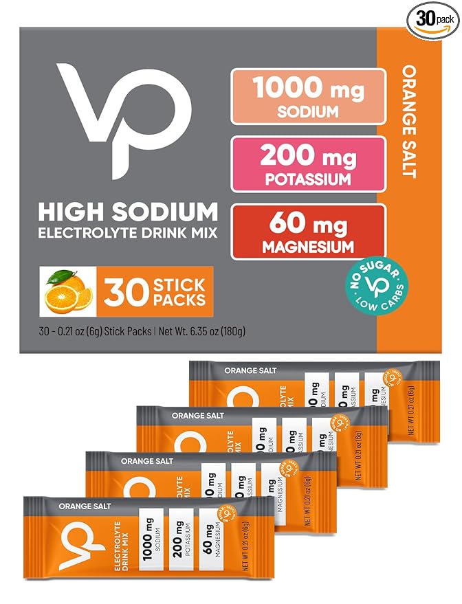 Venture Pal High Sodium Sugar Free Electrolytes Powder Packet - Hydration Packets with Sodium, Potassium & Magneisum | Zero Calories | Vegan | Keto & Paleo Friendly Electrolyte Drink Mix | 30 Stick