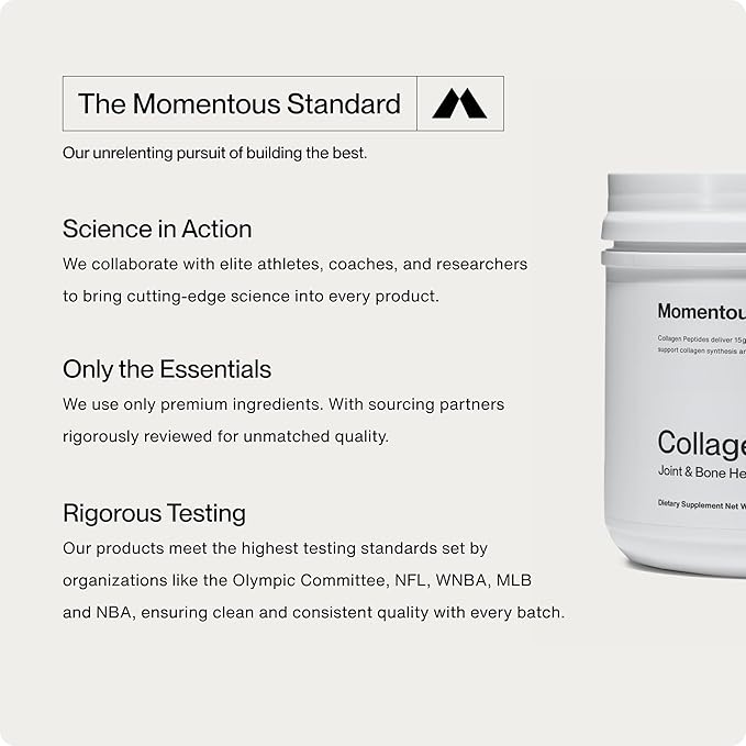 Momentous Grass Fed Collagen Peptides Powder - Collagen Protein Powder with Fortigel & Vitamin-C for Hair, Skin, Nails & Joint Health Support - Packaging May Vary