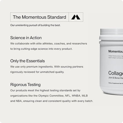 Momentous Grass Fed Collagen Peptides Powder - Collagen Protein Powder with Fortigel & Vitamin-C for Hair, Skin, Nails & Joint Health Support - Packaging May Vary