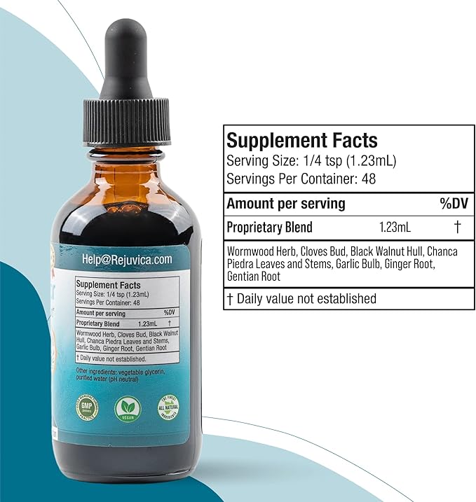 IntestiClear - Advanced Intestinal Support Supplement - Liquid Delivery for Better Absorption - Wormwood, Cloves, Black Walnut, Garlic & More!