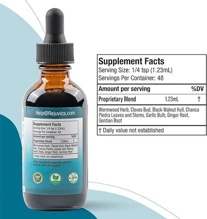 IntestiClear - Advanced Intestinal Cleanse Support for Humans - All-Herbal Liquid Formula for Fast Absorption - Bonus Liver Support - Wormwood, Black Walnut, Ginger and More