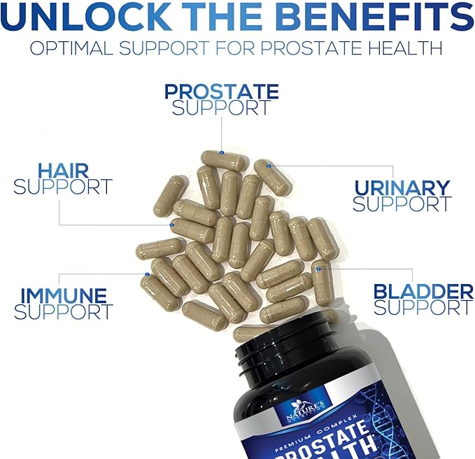 Prostate Men Supplement - Support Complex Formula with Saw Palmetto, Beta Sitosterol, Stinging Nettle, Pygeum, Pumpkin Seed, Zinc, Vitamin B6 E - Supports Prostate & Urinary Health - 120 Capsules