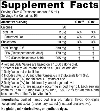 Nordic Naturals Children’s DHA, Strawberry - 8 oz for Kids - 530 mg Omega-3 with EPA & DHA - Brain Development & Function - Non-GMO - 96 Servings