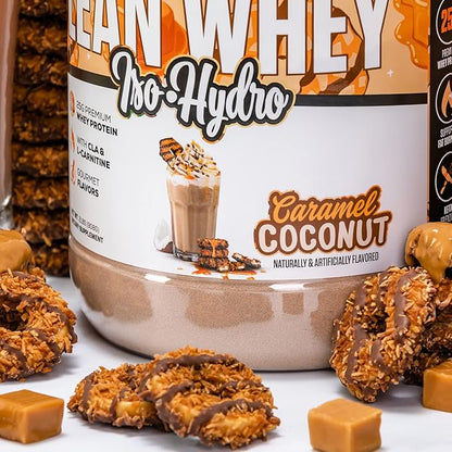 Musclesport Lean Whey Revolution™ Protein Powder - Whey Protein Isolate - Low Calorie, Low Carb, Low Fat, Incredible Flavors - 25g Protein per Scoop (2LB, Coconut Caramel)