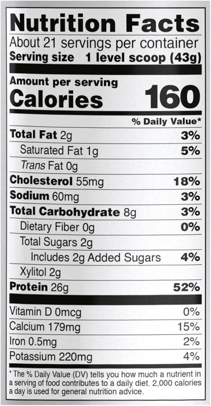 NOW Foods Sports Nutrition, Whey Protein, 26 g With BCAAs, Creamy Vanilla Powder, 2-Pound