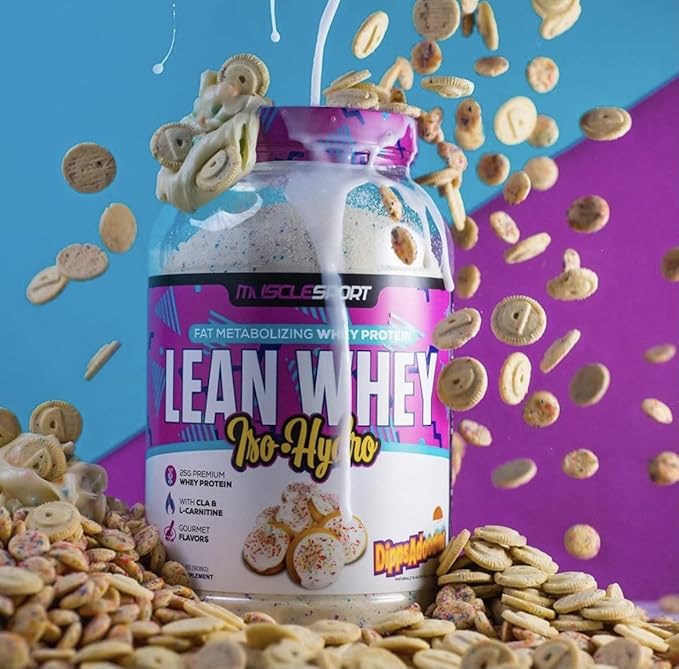 Musclesport Lean Whey Revolution™ Protein Powder - Whey Protein Isolate - Low Calorie, Low Carb, Low Fat, Incredible Flavors - 25g Protein per Scoop (2lb, Dippsadoodles)