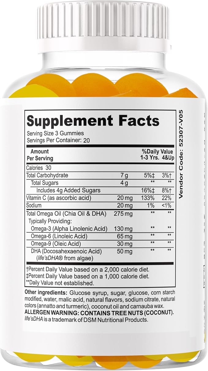 Littlewonders Kids Brain Supplements for Memory and Focus | Nootropics Brain Support Supplement | EPA DHA Omega 3 Childrens Vitamins | Vegan-Friendly, Non-GMO, Tasty Gummy Vitamins 60Ct