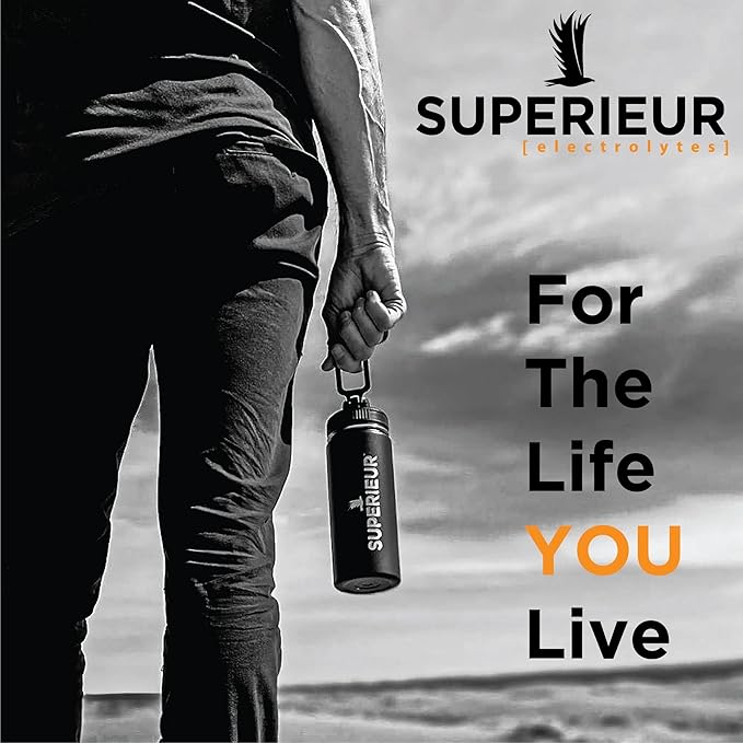 Superieur Electrolytes – Plant Based Electrolyte Supplement w/Sea Minerals for Hydration & Recovery – Keto Friendly, Non-GMO, Zero Sugar, Vegan Healthy Sports Drink Powder – Citrus (70 Servings)