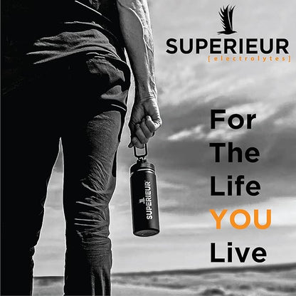 Superieur Electrolytes – Plant Based Electrolyte Supplement w/Sea Minerals for Hydration & Recovery – Keto Friendly, Non-GMO, Zero Sugar, Vegan Healthy Sports Drink Powder – Citrus (70 Servings)