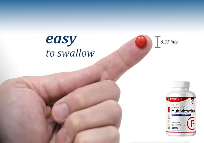 Easy-to-Swallow One Daily Multivitamin, Supplement Tablet with Vitamin A, Vitamin C, Vitamin D, Vitamin B2, B6 for Immune Health Support, B12, Calcium & More, 90 Count